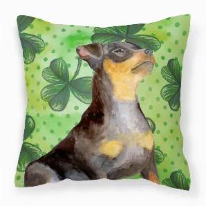 St Patrick's Design with Dog Fabric Decorative Pillow