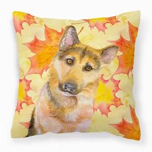 Fall Design with Dog Fabric Decorative Pillow