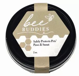 Bee Buddies safely protects your pets' paws and snout with a breathable paw wax.  Bee Buddies helps to heal and nourish dry, cracked paws that have been exposed to the elements.  Beeswax and vitamin E are all-natural ingredients that create the perfect barrier from the cold and the heat. Try one today for your furry friend.