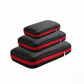 Organize and save space with these large capacity high-quality sets of compression packing cubes. Different sizes for a variety of items with wet and dry sections. Can be used for Travel, Gym, Sports, Outdoor etc.<br> <li>Material: Nylon, Nylon <li>Closure Type: Zipper <li>Item: Waterproof Packing Cubes (3 cubes) <li>15.7in x 11.8in- 24L Capacity <li>13.7in x 9.84in- 17.5L capacity <li>11.8in x 7.87in- 9L Capcity