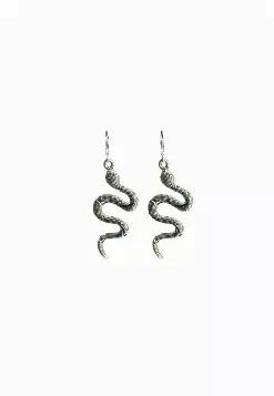 <p>Sterling silver lever back swirling snake earrings</p>