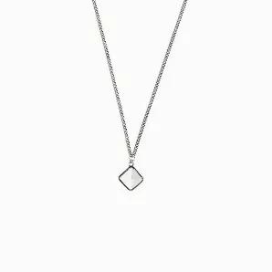 <p>A quartz gemstone pyramid pendant hangs from a thin flat link stainless steel silver chain.<br />
Our high quality stainless steel is tarnish resistant, scratch free, and highly durable for everyday wear.<br />
Length: 50.8cm</p>
