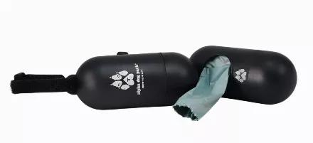 Length: 3.50
Width: 2.00
Height: 4.00
Length: 3.50
Width: 2.00
Height: 4.00
Our alpha-quality poop bag dispenser is a convenient holder for our dog poop bags (fits all standard-sized rolls). The adjustable strap allows it to attach to any size leash including our handmade leather leashes, while the screw-on dispenser top keeps bags secured. Includes one (1) unscented roll of 15 Alpha Dog Pack dog poop bags.   