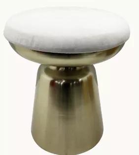 This Art Deco Accent Stool is perfect for any room in your home or office. Featuring genuine velvet cushion atop a gold finished metal base, this gorgeous ottoman adds comfort and style to your entertaining space. A most elegant way to host your friends and families.
