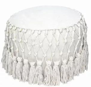 Raise the elegance of any room with this cotton macrame pouf. Use it as a luxurious foot rest, or as an extra little cushion for the kids. Made of soft 100% cotton, this macrame ottoman pouf is great for extra seating in small apartment living rooms, college dorm rooms, and playrooms for young and old!