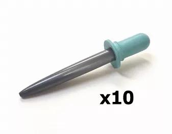 Simple, suction-type metal dropper for painting with melted wax, melted crayons or tempera paint. Produces a controlled thick to thin line. Also works when applying dyes to fabrics. 2mm tip. - Pack of 10 pens