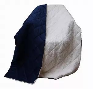 <p>Wrap yourself up in luxury with this Super Soft Quilted Navy Blue and Fleece Throw Blanket. Versatile enough to be used with your bed set or purely as a throw, the sumptuous softness of this quilted blanket that is made to provide a combination of warmth, coziness, and good looks. Made of 100% polyester microfiber the pseudo suede like velvet navy blue quilting offsets the nubby and cozy fleece on the back side. Perfect for people with sensitive skin or sensory issues this blanket has a great