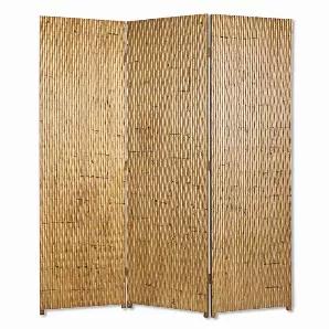 Length: 63 Width: 1 Height: 72 Do you need a creative way to carve out a space for yourself in your room without disrupting the existing elegant setting? Our 3 panel screen divider will easily serve as a temporary addition to your D?cor with exciting style. It is made of patterned wood paneling with a unique gold metallic finish. The overall structure is complemented with rustic brown and black accents that brings home inspiring vintage vibe. 3 panel screen Made of patterned wood paneling Unique