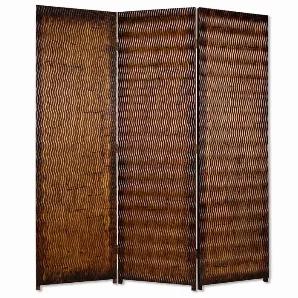 Length: 63 Width: 1 Height: 72 Do you need a creative way to carve out a space for yourself in your room without disrupting the existing elegant setting? Our 3 panel screen divider will easily serve as a temporary addition to your decor with exciting style. It is made of patterned wood paneling with a unique silver metallic finish. The overall structure is complemented with rustic brown and black accents that brings home inspiring vintage vibe. 3 panel screen Made of patterned wood paneling Uniq