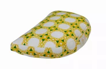 Size: 16.14" x 10" x 2'' (41 cm x 25.5 cm x 5 cm) <br>

The Om Zafu provides moderate lift to sit bones during your deep meditation sessions <br>
Perfect meditation cushion if you have flexible hips but do not need space to tuck your feet <br>
If you prefer to laid flat during your meditation session, it will support any cross legged position or lotus position <br>
If you prefer to kneel, turn on its side, and it offer great comfort and support to your knees <br>
100% cotton twill cover of the b