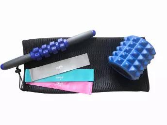Mini Travel Foam Roller  <br>
Size : 5.1" x 4.7"  <br>

- Eco-certified EVA foam, SGS passed - 100% raw material, EVA foam  <br>
- Unique design with dimpled surface for deeper massage to relieve muscular pain and tightness similar to the thumbs of a massage therapist  <br>
- Stretches muscles and other soft tissues in multiple directions, breaking down "knots" to help increase your flexibility and help relieve back pain  <br>
- Compact enough to travel with  <br>
Outside : 100% EVA, Inner : 100