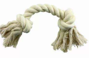 Affordable and long-lasting, the White 2 Knot Rope Toy is the perfect interactive toy! Perfect for long-range fetching and close quarters tug-of-war play, this versatile toy is sure to peak and hold your dog's interest for hours!