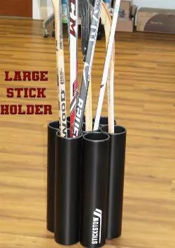 When you have a large number of hockey sticks, you need a strong and functional solution that will seamlessly fit into your home, garage, or basement.  At Stickstow, we’re here to make sure your hockey sticks are organized and secure. Our Stickstow organizer holder rack in Large is the only way to store all of those hockey sticks. It can hold up to 25 hockey sticks. And if you have more than that? Well, maybe ask yourself why you have so many! Or, just buy two organizers.
Made up of 7 tubes<br