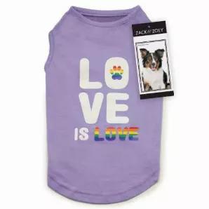 With their breathable design, Zack & Zoey Love is Love Tanks feature a colorful message of tolerance, love, and equality emblazoned on the back. XXS (8") XS (10") S (12") S/M (14") M (16") L (20")