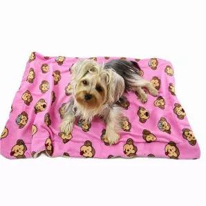 Adorable pink silly monkey fleece blanket with ultra-soft plush backing, matches our TOP SELLER Silly Monkey Fleece Pajamas! Made of soft fleece fabric with silly monkey face expressions on one side, and ultra-soft plush on the back side. One Size: 30"W x 20"H