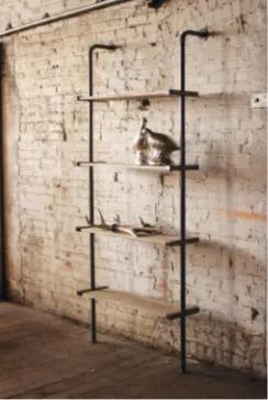 Tall Wood And Metal Wall Shelving Unit 36" X 84"T