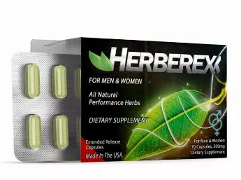 Herberex is an herbal male enhancement supplement formulated to restore erectile health. Herberex functions as a natural aphrodisiac, which enhances arousal and designed to assist men experience heightened erectile stimulation. The Herberex herbal formula allows men to enjoy increased libido, stamina and ongoing sexual functioning without negative side effects.