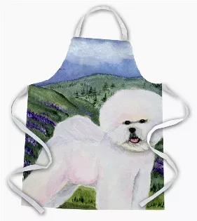 Apron, Bib Style, 27"H x 31"W; 100% Ultra Spun Poly, White, braided nylon tie straps, sewn cloth neck band. These bib style aprons are not just for cooking - they are also great for cleaning, gardening, art projects, and other activities, too! This apron is dyed to match our artwork. The fabric dyes are permanent and heat set for durability. Wash the functional art apron in cold water without bleach and tumble dry. The dryer may knot the tie straps. You can always lay the apron flat to dry or ha