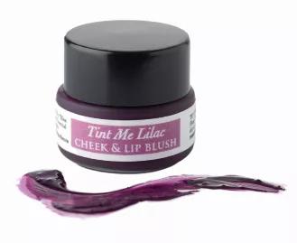 Tint Me Lilac - Cheek & Lip Blush is a suspension of mineral pigment in a concentrated nourishing serum. The mineral particles are cosmetic grade particle size, much larger than nano-particles and thus not able to cross the blood-brain barrier or get absorbed into the lungs.  The color is a deep Plum-Purple and can be used to color cheeks and lips, and as eyeshadow. Use alone or in combination with our other Tints for a unique effect.<br>
This Blush is concentrated. It requires the tiniest dot t