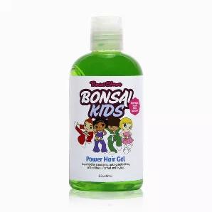 <p> Bonsai Kids Power Hair Gel 8.5 oz. is lightweight and provides a natural-looking strong hold without irritating the scalp or drying out your child's hair. In addition, the gel adds softness and bounce without the buildup that causes flaking, dryness, itching, or inflammation.  </p> 

Excellent for braiding 
<ul> 
<li> FOR BOYS: Achieve a fun, cool hairstyle for boys without the hair feeling crunchy, sticky, or weighing hair down. Slick it back, spike it up, or lock in those cute curls. </li>