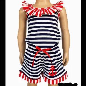 <p>AnnLoren Anchors Away, Nautical Jumpsuit print big girl tween and little girls style jumpsuit. Trendy and comfortable rompers with POCKETS for any season and occasion. Criss Cross stretchy straps in the back. Elastic waist line with bow at center. Very flattering and comfortable. The 95% high quality Egyptian cotton and 5% stretchy lycra fabric is SUPER soft and comfortable. Premium dye's ensure that your outfit won't fade or run. Machine Washable.</p>