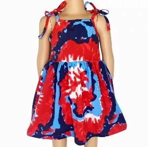 <p>AnnLoren perfect fashion forward big girl tween and little girls Spaghetti Strap Swing Dress. Tie Dye printed Soft Knit Cotton. Spaghetti straps that tie on top of the shoulders. Vibrant Red, White and Blue Tie Dye print. Very flattering and comfortable. Perfect for Patriotic celebrations and everyday. Made with 97% Egyptian Cotton 3% Lycra stretch knit. Machine Washable. Designed int he US by 2 moms, made in China.</p>