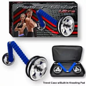 Your portable ALL-IN-ONE Solution for STRETCHING - STRENGTHENING - FLEXIBILITY . . . Anywhere, Anytime and for Any Age!<br>
- The Power Glider Ultra comes with a carrying case/kneeling pad (sitting, kneeling, standing pad) and is easy to use - Anywhere, Anytime and for Any Age!<br>
- Including ABS Wheels <br>
All-in-One fitness product for:<br>
- Stretching, strengthening & rotational training<br>
- Full-body exercising while maintaining balance and form<br>
- Supporting your body weight when ex