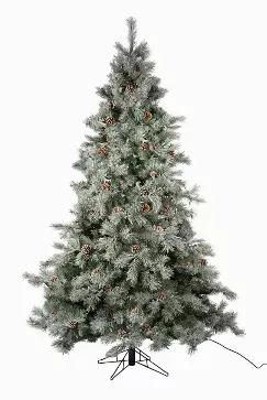 Pre-decorated 600 UL lights adds a festive glow Natural and lifelike design Indoor use only Our wintry trees have the look of snow-laden spruce. Heavily flocked and pre-lit to exude an impressive glow! 