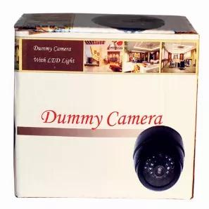 This is a Mini dummy camera made to look like a real IR dome surveillance camera. It has a red flashing light to help deter any criminal activity. Requires 3 AA batteries, not included. Measures 3 3/4"