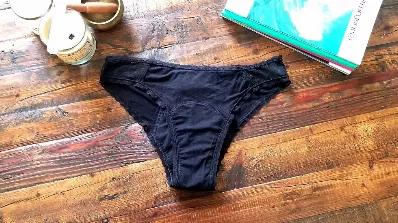 <p>Buying single use period products can add up; not just monetarily but the waste produced is insurmountable. If you are still using disposable period products consider the alternative is much cuter and less expensive.</p>
<br>
<p>These cute black cheeky bikini bottoms have sexy lace hips and can hold</p>
<p>20 to 30 milliliters of liquid or about 3 regular sized tampons worth of fluid. They are comfortable and leak proof. You can use them in lieu of other period products or in combination for 