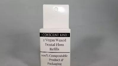 <p>Vegan Corn Fiber Candelilla Waxed Dental Floss Refills in 100% Compostable Packaging!
<br>
This floss is made of 100% corn fiber and is waxed with Candelilla wax making it 100% vegan and cruelty free.
<br>
The floss and box are 100% eco-friendly and compostable. It comes in a small bioplastic bag made of cornstarch which is 100% biodegradable and keeps your refills sanitized and dry
<br>
One box contains two - 30 meters / 33 yards refills
<br>
Cornstarch bag biodegrades within 6 months in a c