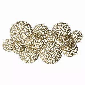 Add a touch of elegance with this Plutus Brands Wall D?cor Gold Metal<br> Item Dimensions: 36.00 inch L x 2.00 inch W x 19.00 inch H - Weight: 2.93 lbs<br> Material: Metal - Color: Gold<br> Country of Origin: CHINA