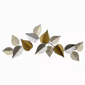 Add a touch of elegance with this Plutus Brands Leaf Wall D?cor in Multi-Colored Metal<br> Item Dimensions: 46.00 inch L x 3.50 inch W x 19.00 inch H - Weight: 3.7 lbs<br> Material: Metal - Color: Multi-Colored<br> Country of Origin: CHINA