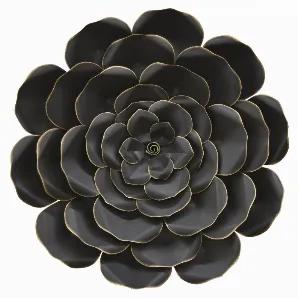 Add a touch of elegance with this Plutus Brands Flower Wall D?cor in Black Metal<br> Item Dimensions: 22.00 inch L x 4.00 inch W x 22.00 inch H - Weight: 4.4 lbs<br> Material: Metal - Color: Black<br> Country of Origin: CHINA