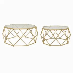 Add a touch of practicality and design with this Plutus Brands metal plant stand in Gold metal Set of 2<br> Item Dimensions: 35.75 inch L x 35.75 inch W x 15.75 inch H - Weight: 47.4 lbs<br> Material: Metal - Color: Gold<br> Country of Origin: CHINA
