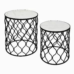 Add a touch of practicality and design with this Plutus Brands metal/ Marble plant stand in Black metal Set of 2<br> Item Dimensions: 16.5 inch L x 16.5 inch W x 20.75 inch H - Weight: 26 lbs<br> Material: Metal - Color: Black<br> Country of Origin: CHINA
