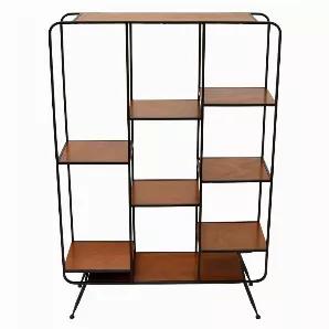 Organize your books and space with this Plutus Brands Metal/wood Shelf - Brown in Brown Metal<br> Item Dimensions: 35.5 inch L x 9.75 inch W x 53 inch H - Weight: 22 lbs<br> Material: Metal - Color: Brown<br> Country of Origin: CHINA