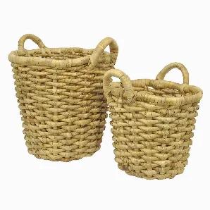 Add a touch of elegance with this Plutus Brands Water Hyacinth Basekt in Brown Natural Fiber Set of 2<br> Item Dimensions: 18.75 inch L x 18.75 inch W x 21.5 inch H - Weight: 9.24 lbs<br> Material: Natural Fiber - Color: Brown<br> Country of Origin: VIETNAM