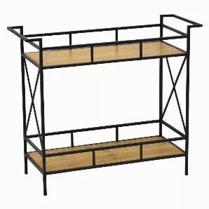Add a touch of elegance with this Plutus Brands Metal/wood Storage Unit in Black Metal<br> Item Dimensions: 34.5 inch L x 13 inch W x 29.75 inch H - Weight: 15 lbs<br> Material: Metal - Color: Black<br> Country of Origin: CHINA