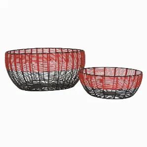 Add a touch of elegance with this Plutus Brands Metal Basket in Multi-Colored Metal Set of 2<br> Item Dimensions: 16 inch L x 16 inch W x 8 inch H - Weight: 3.77 lbs<br> Material: Metal - Color: Multi-Colored<br> Country of Origin: