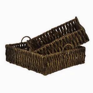 Add a touch of elegance with this Plutus Brands Tray - Water Hyacinth in Brown Natural Fiber Set of 2<br> Item Dimensions: 20.5 inch L x 15.75 inch W x 6.75 inch H - Weight: 4.84 lbs<br> Material: Natural Fiber - Color: Brown<br> Country of Origin: VIETNAM