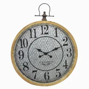 Add a touch of elegance with this Plutus Brands Wood/metal Clock in Brown Metal<br> Item Dimensions: 24.5 inch L x 2.5 inch W x 31 inch H - Weight: 7.06 lbs<br> Material: Metal - Color: Brown<br> Country of Origin: CHINA