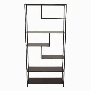 Organize your books and space with this Plutus Brands Metal Shelving Unit - Brown in Brown Metal<br> Item Dimensions: 35.5 inch L x 12 inch W x 77 inch H - Weight: 18 lbs<br> Material: Metal - Color: Brown<br> Country of Origin: