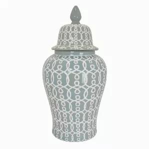 Add a touch of elegance with this Plutus Brands Temple Jar - Mint in Green Porcelain<br> Item Dimensions: 16 inch L x 16 inch W x 33 inch H - Weight: 40.7 lbs<br> Material: Porcelain - Color: Green<br> Country of Origin: CHINA