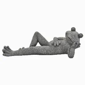 Add a touch of elegance with this Plutus Brands Frog D?coration in Gray Resin<br> Item Dimensions: 27.5 inch L x 8 inch W x 9.75 inch H - Weight: 5.94 lbs<br> Material: Resin - Color: Gray<br> Country of Origin: CHINA