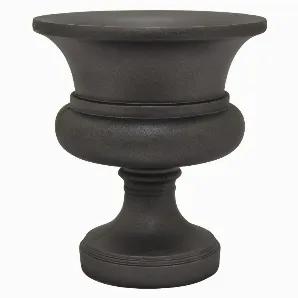 Complete your space design with this Plutus Brands Urn Planter19" H in Black Resin<br> Item Dimensions: 17 inch L x 17 inch W x 19.25 inch H - Weight: 12.1 lbs<br> Material: Resin - Color: Black<br> Country of Origin: CHINA