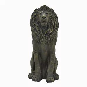 Add a touch of elegance with this Plutus Brands Lion Sitting - Gold in Gold Resin<br> Item Dimensions: 21.75 inch L x 16.25 inch W x 37.25 inch H - Weight: 30.8 lbs<br> Material: Resin - Color: Gold<br> Country of Origin: CHINA