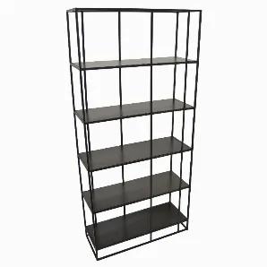 Organize your books and space with this Plutus Brands Metal Shelving Unit in Black Metal<br> Item Dimensions: 35.50 inch L x 13.29 inch W x 76.00 inch H - Weight: 46 lbs<br> Material: Metal - Color: Black<br> Country of Origin: CHINA