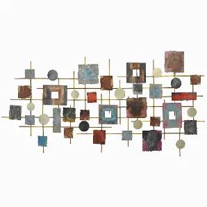 Add a touch of elegance with this Plutus Brands Contemporary Wall D?cor in Multi-Colored Metal<br> Item Dimensions: 62 inch L x 2 inch W x 31 inch H - Weight: 10.5 lbs<br> Material: Metal - Color: Multi-Colored<br> Country of Origin: CHINA