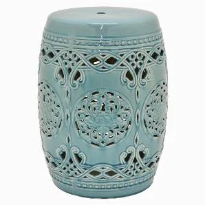 Add a touch of elegance with this Plutus Brands Garden Plant Stand in Blue Porcelain<br> Item Dimensions: 13.75 inch L x 13.75 inch W x 18.5 inch H - Weight: 16.75 lbs<br> Material: Porcelain - Color: Blue<br> Country of Origin: CHINA